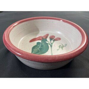 Pottery Bowl or Planter Floral Motif Perfect for Plants or Succulents